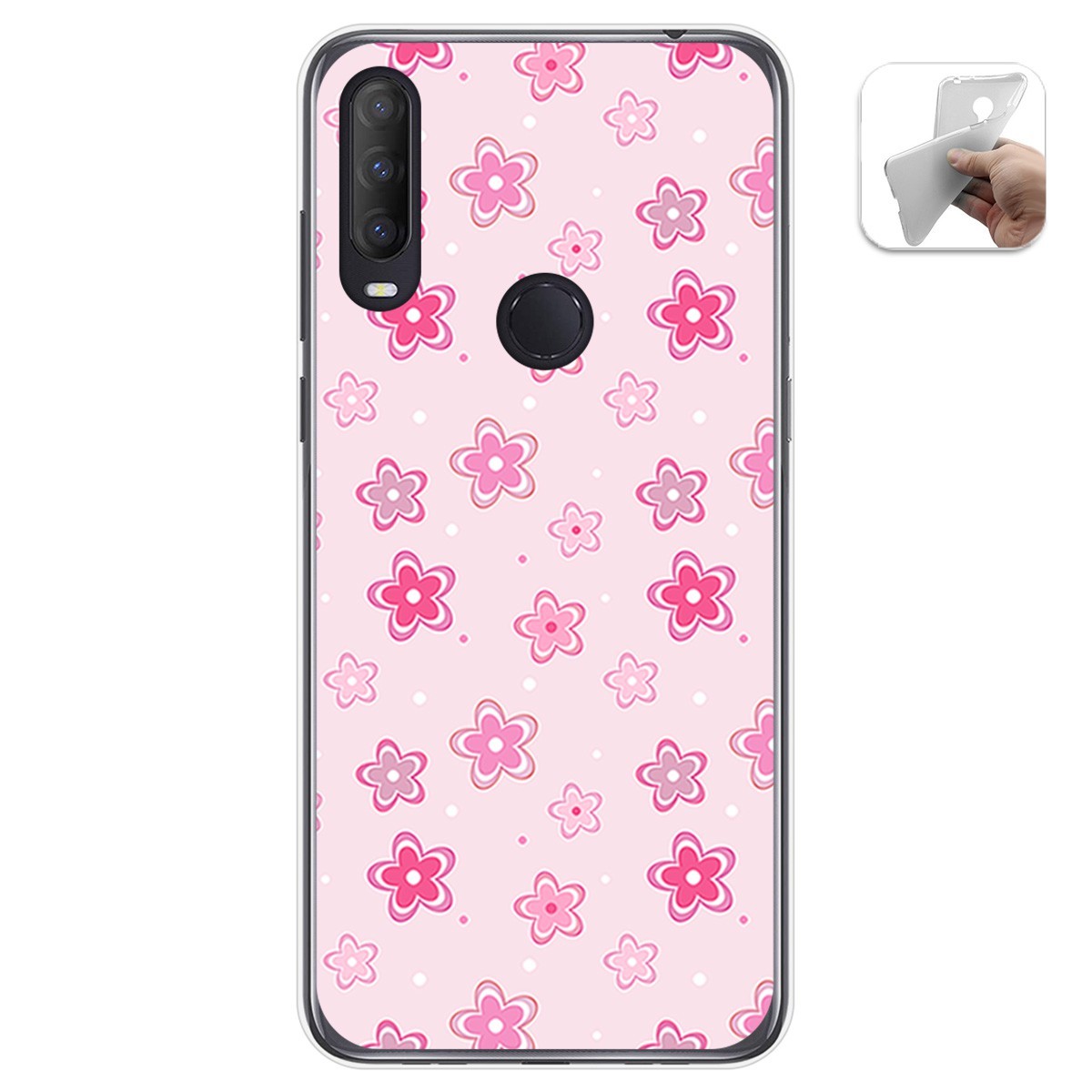 Funda Gel Tpu para Alcatel 1S 2020 / 3L 2020 diseño Flores Dibujos