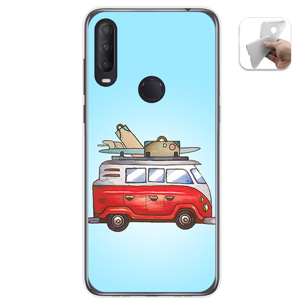 Funda Gel Tpu para Alcatel 1S 2020 / 3L 2020 diseño Furgoneta Dibujos