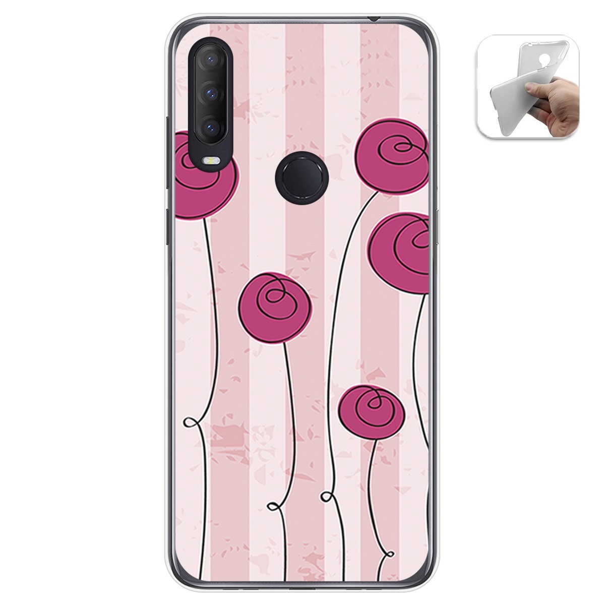 Funda Gel Tpu para Alcatel 1S 2020 / 3L 2020 diseño Flores Vintage Dibujos