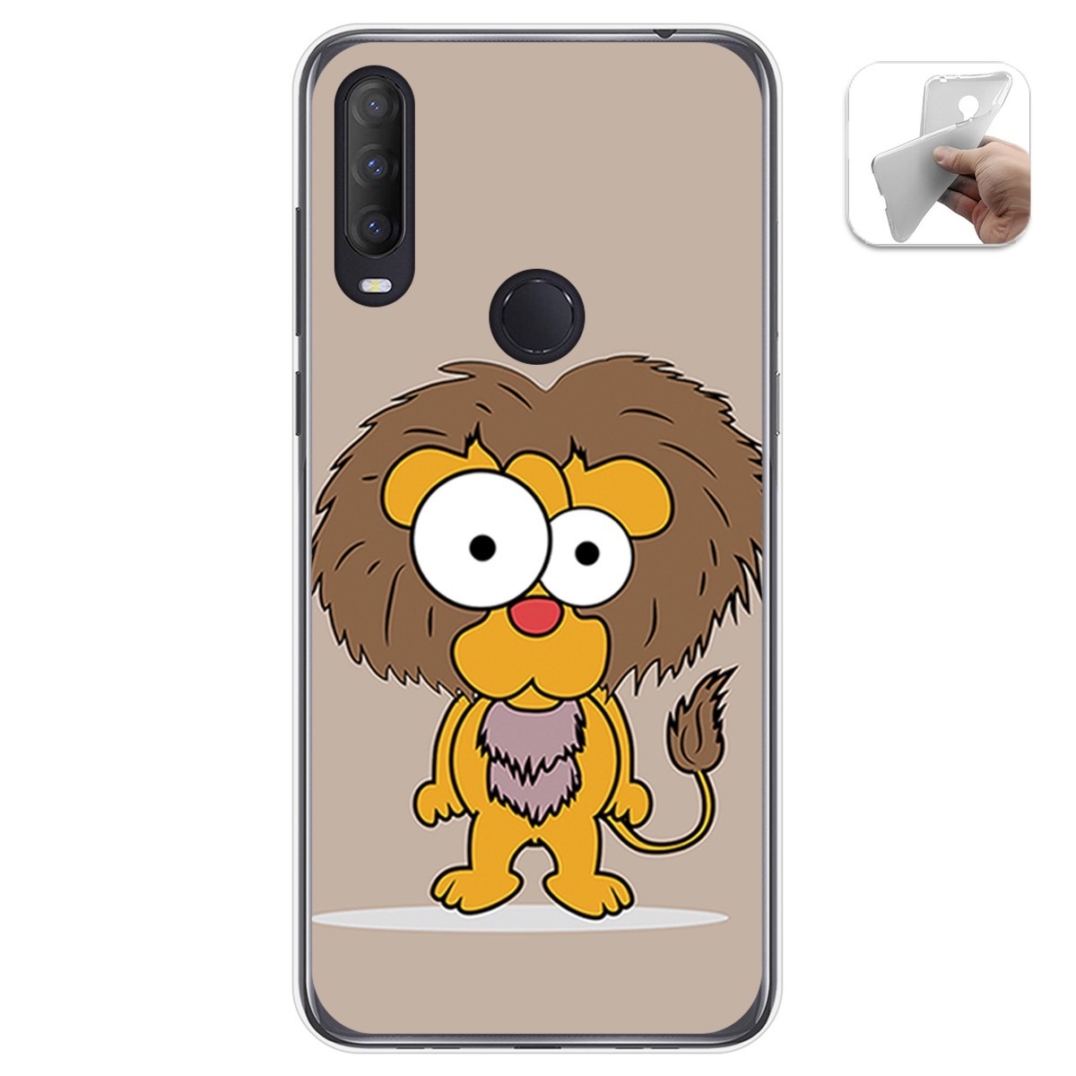 Funda Gel Tpu para Alcatel 1S 2020 / 3L 2020 diseño Leon Dibujos