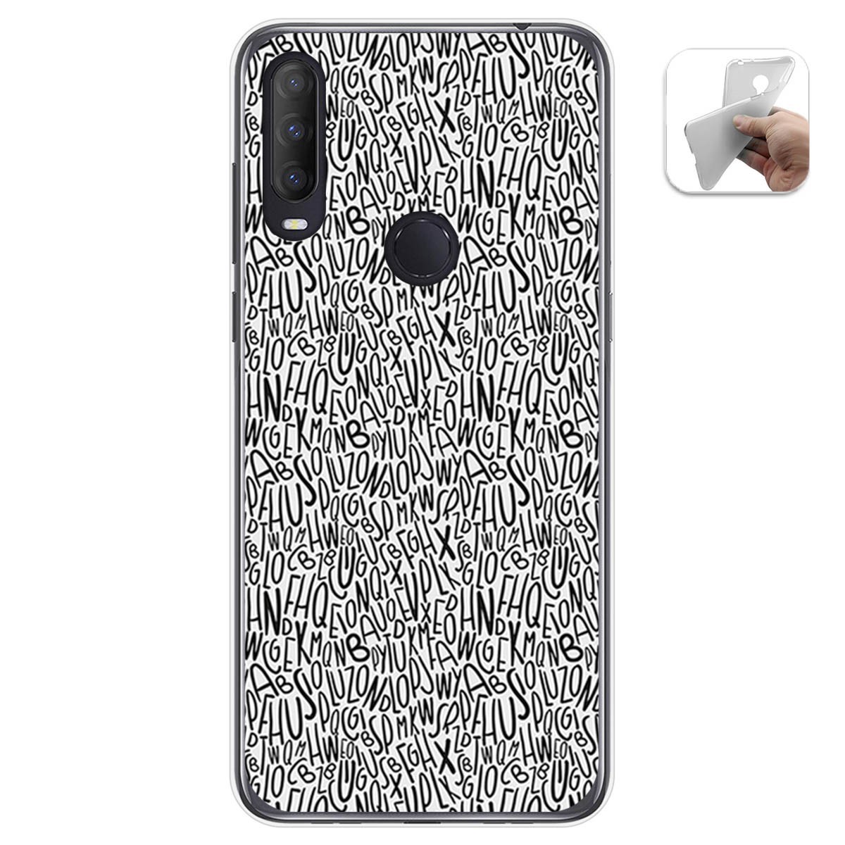 Funda Gel Tpu para Alcatel 1S 2020 / 3L 2020 diseño Letras Dibujos