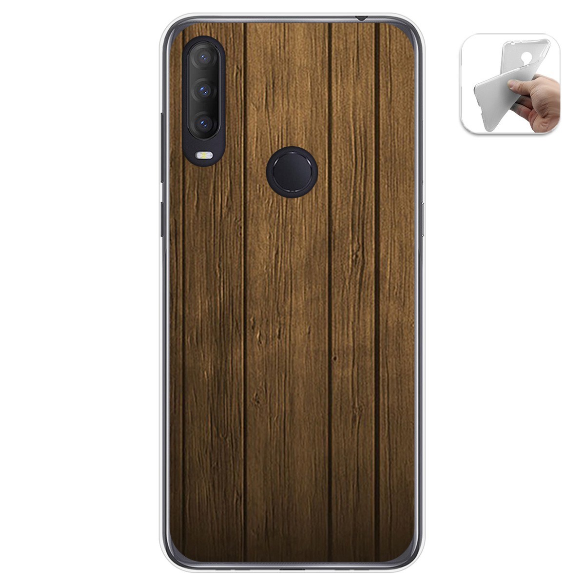 Funda Gel Tpu para Alcatel 1S 2020 / 3L 2020 diseño Madera Dibujos
