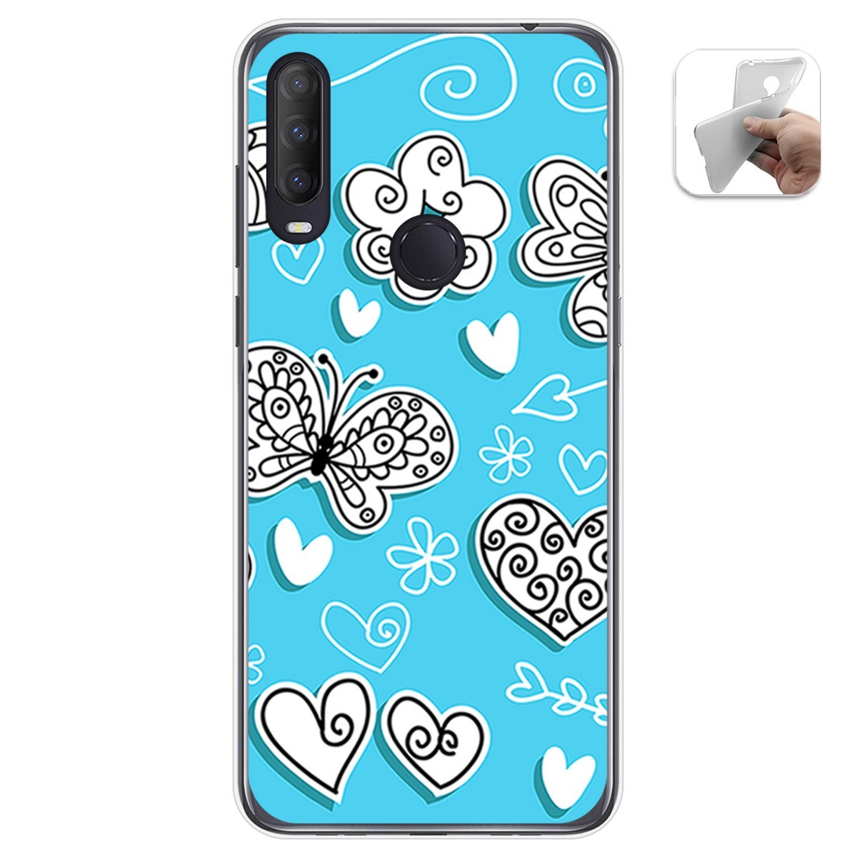 Funda Gel Tpu para Alcatel 1S 2020 / 3L 2020 diseño Mariposas Dibujos