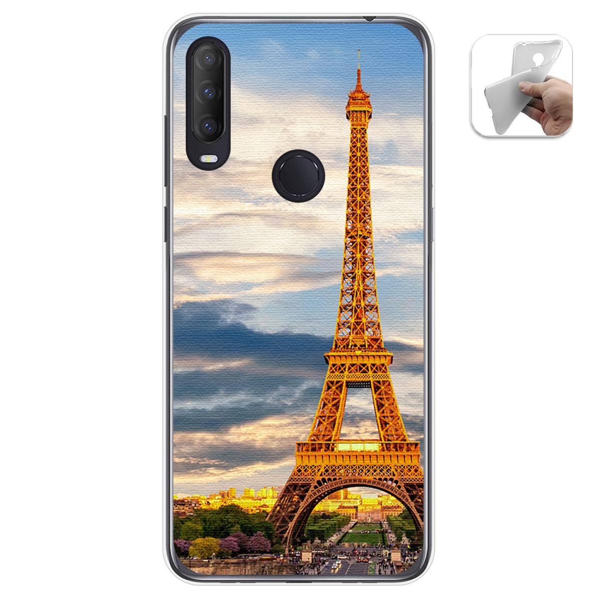 Funda Gel Tpu para Alcatel 1S 2020 / 3L 2020 diseño Paris Dibujos