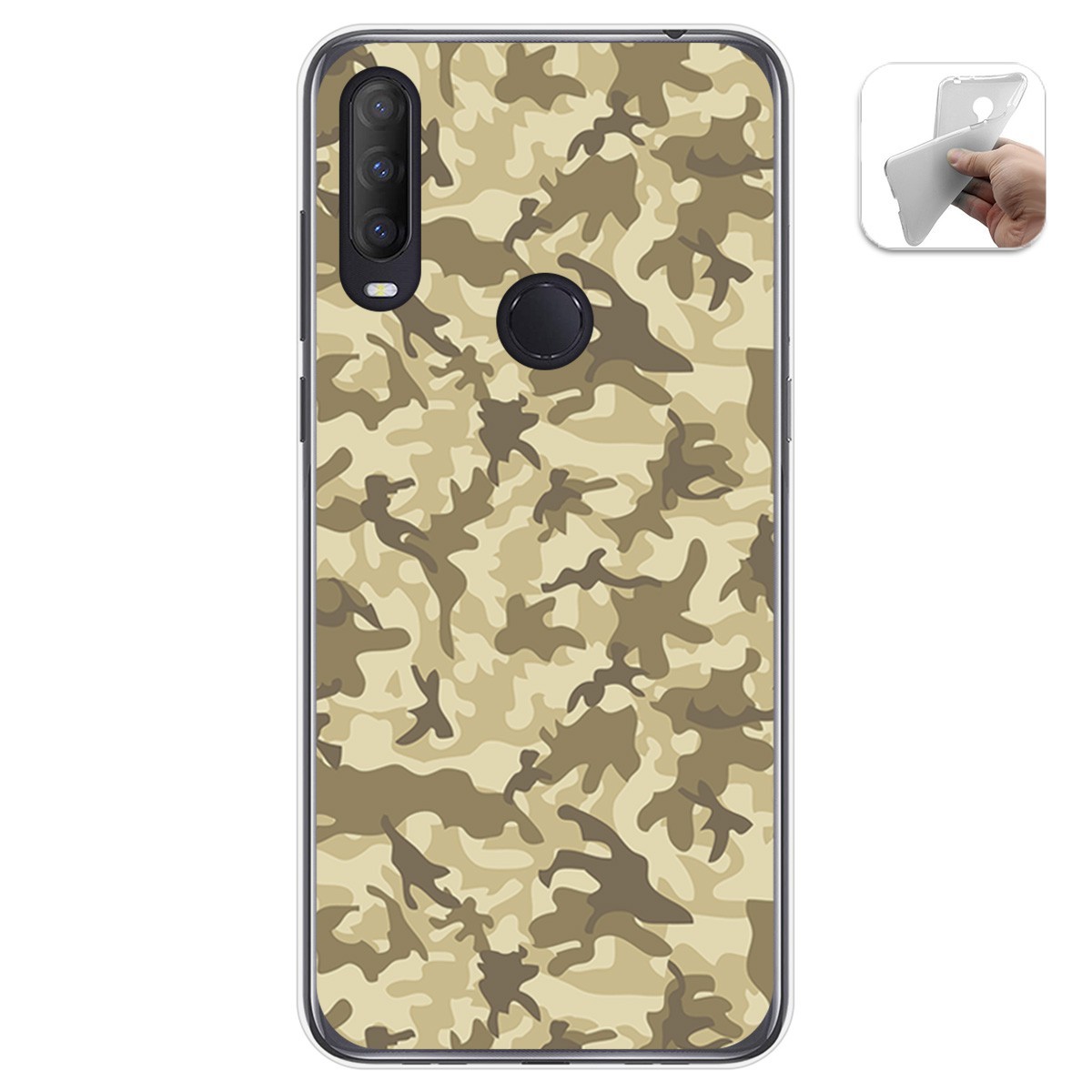 Funda Gel Tpu para Alcatel 1S 2020 / 3L 2020 diseño Sand Camuflaje Dibujos