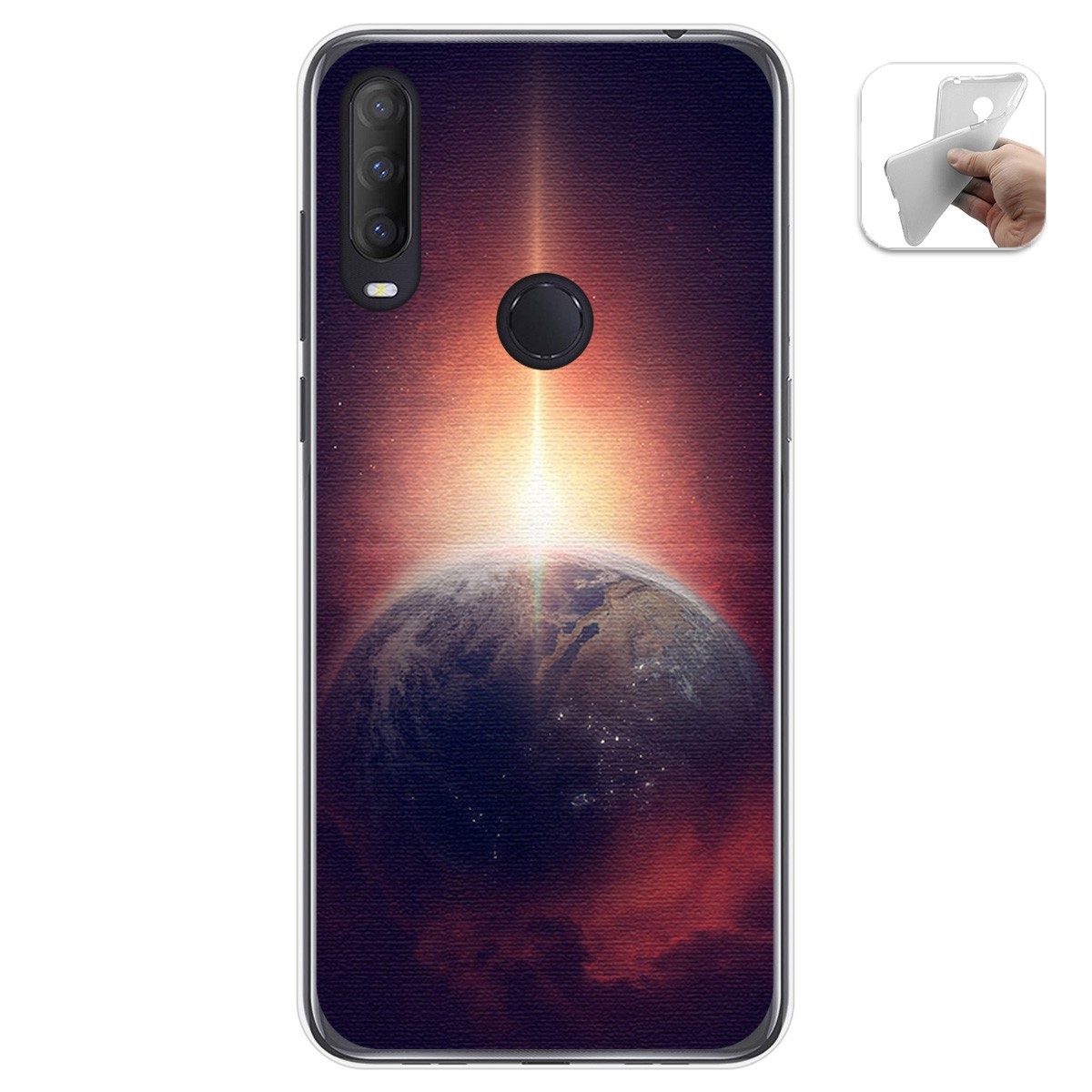 Funda Gel Tpu para Alcatel 1S 2020 / 3L 2020 diseño Tierra Dibujos