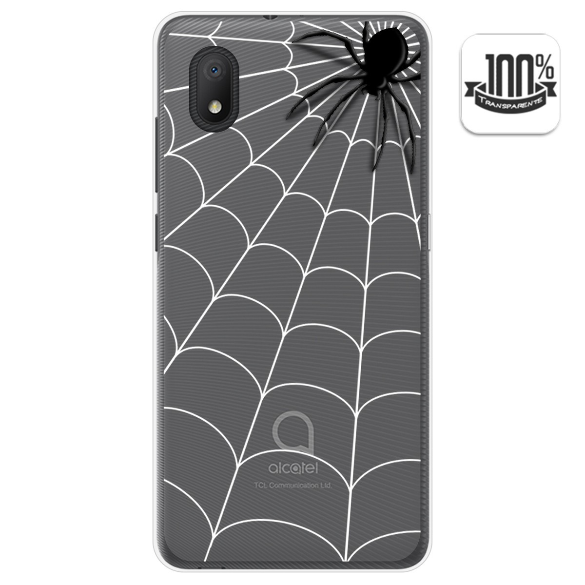 Funda Gel Transparente para Alcatel 1B 2020 diseño Araña Dibujos