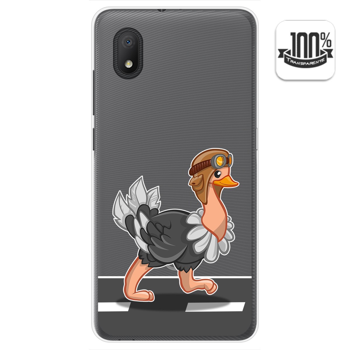 Funda Gel Transparente para Alcatel 1B 2020 diseño Avestruz Dibujos