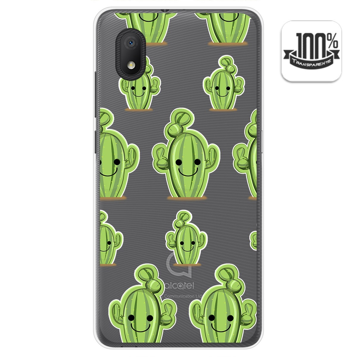 Funda Gel Transparente para Alcatel 1B 2020 diseño Cactus Dibujos