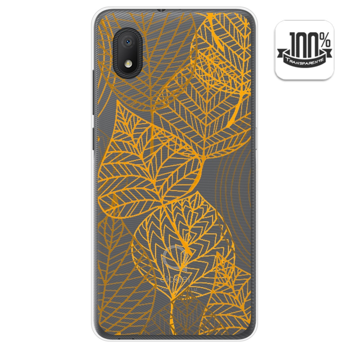 Funda Gel Transparente para Alcatel 1B 2020 diseño Hojas Dibujos