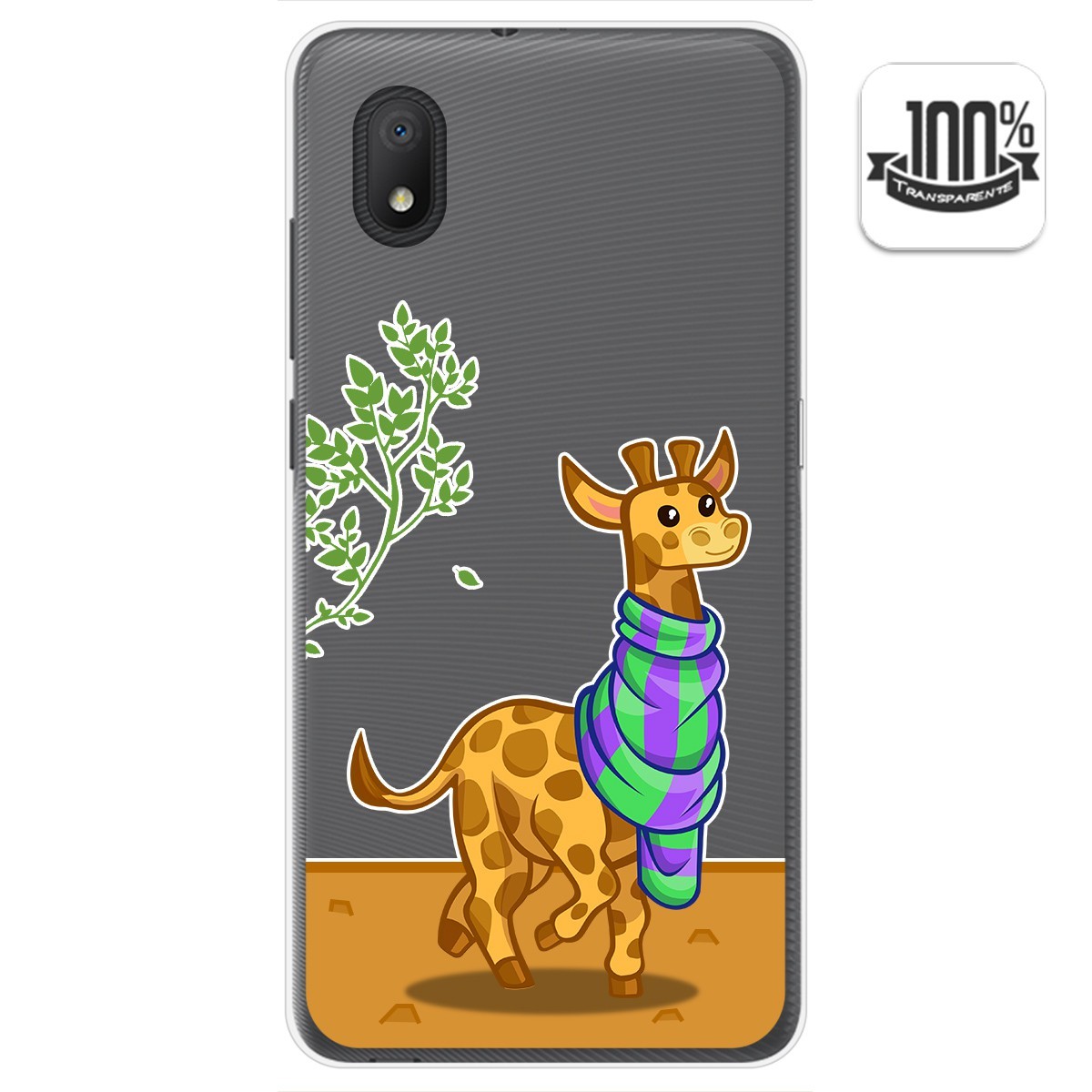 Funda Gel Transparente para Alcatel 1B 2020 diseño Jirafa Dibujos