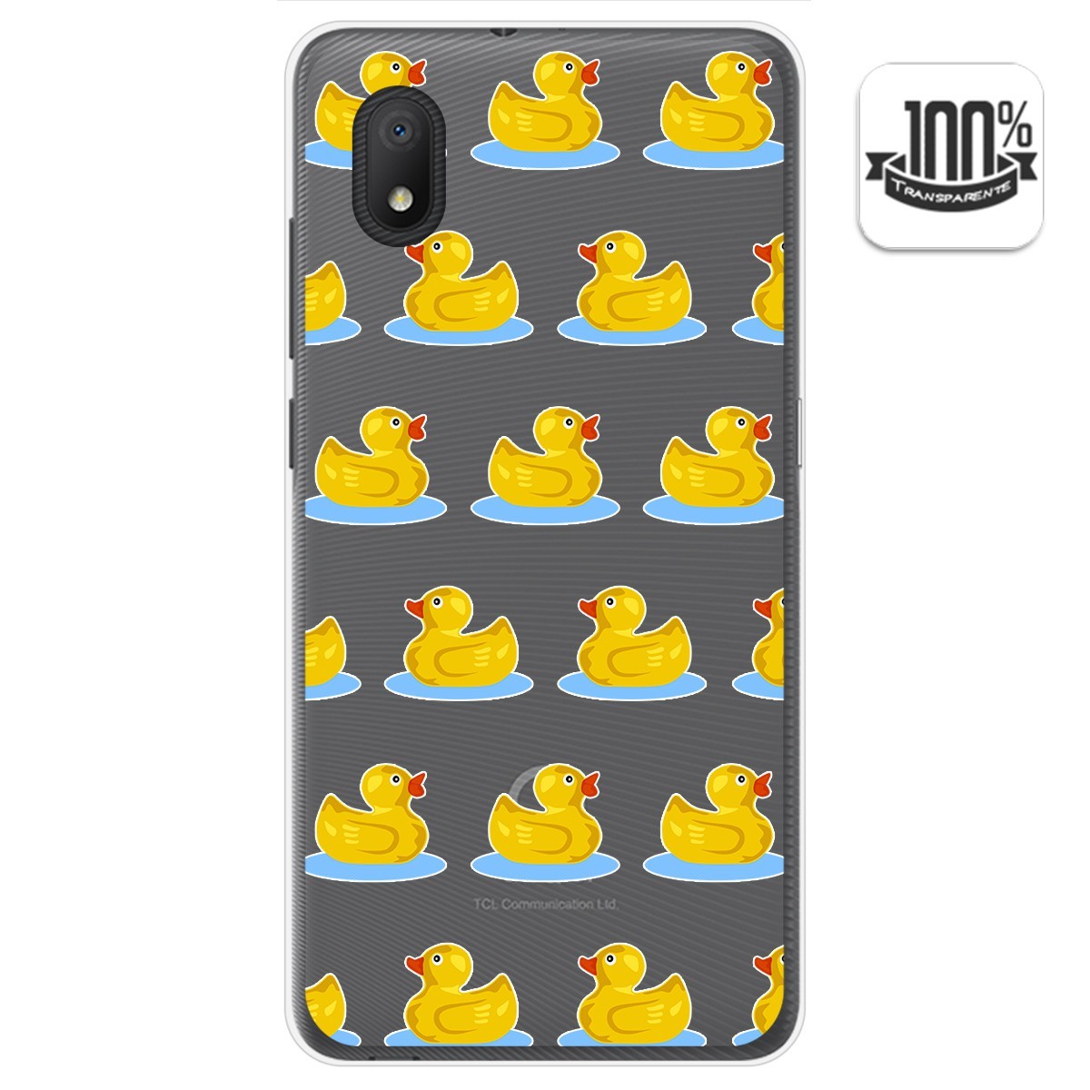 Funda Gel Transparente para Alcatel 1B 2020 diseño Pato Dibujos