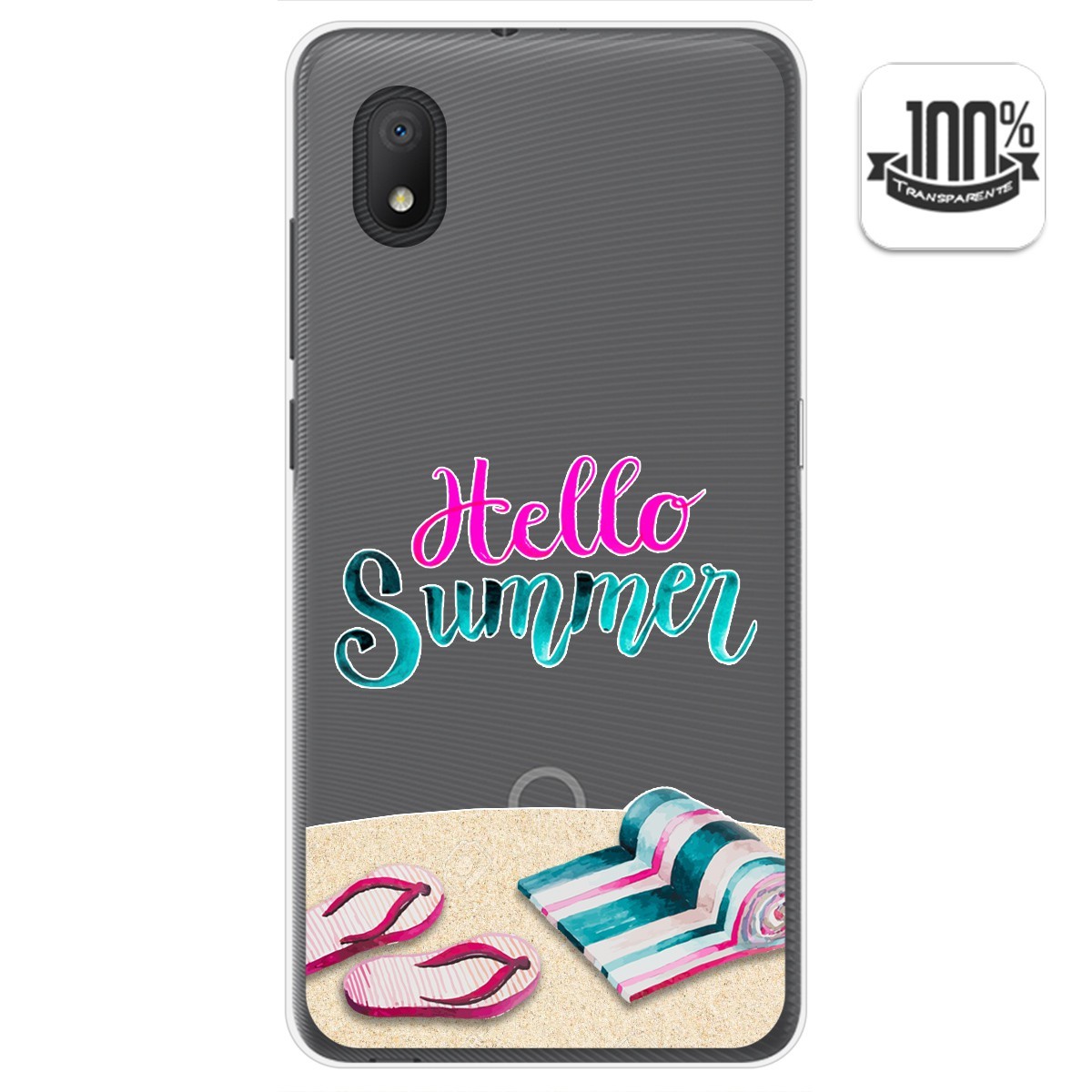 Funda Gel Transparente para Alcatel 1B 2020 diseño Summer Dibujos