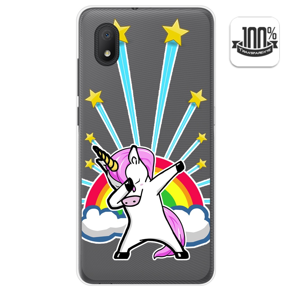Funda Gel Transparente para Alcatel 1B 2020 diseño Unicornio Dibujos