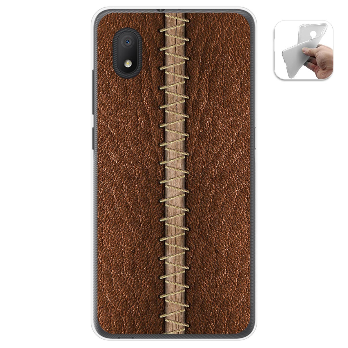Funda Gel Tpu para Alcatel 1B 2020 diseño Cuero 01 Dibujos