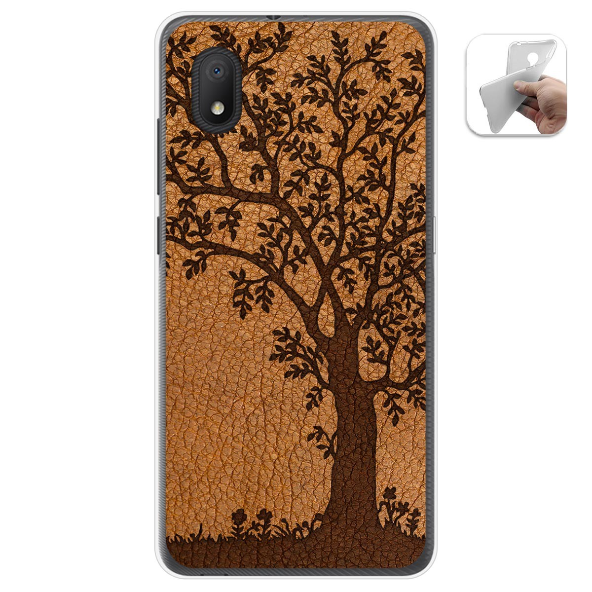 Funda Gel Tpu para Alcatel 1B 2020 diseño Cuero 03 Dibujos