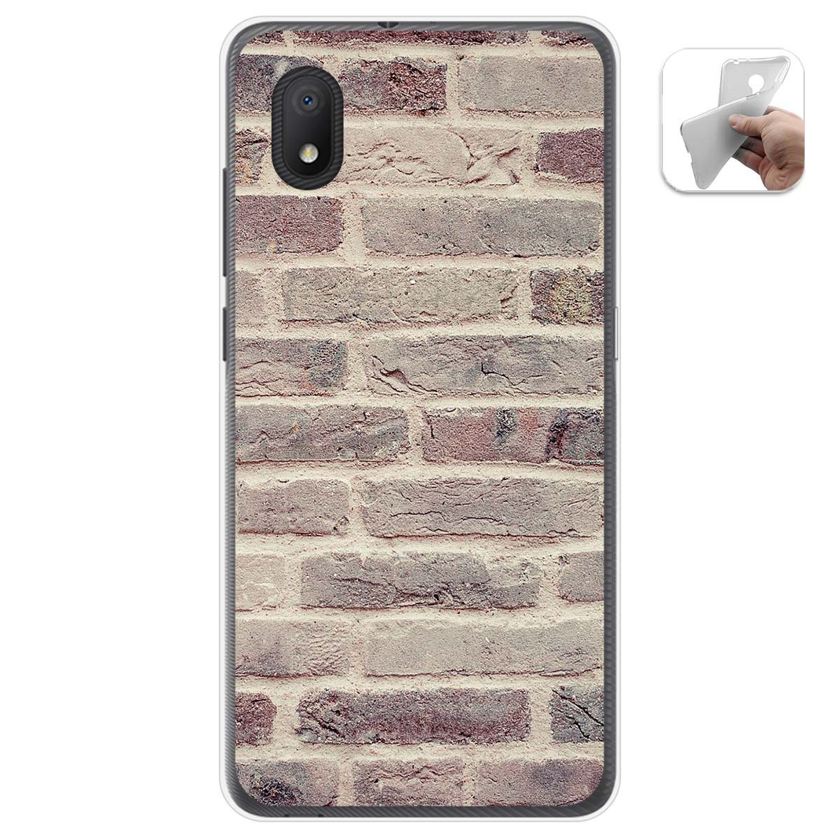 Funda Gel Tpu para Alcatel 1B 2020 diseño Ladrillo 01 Dibujos