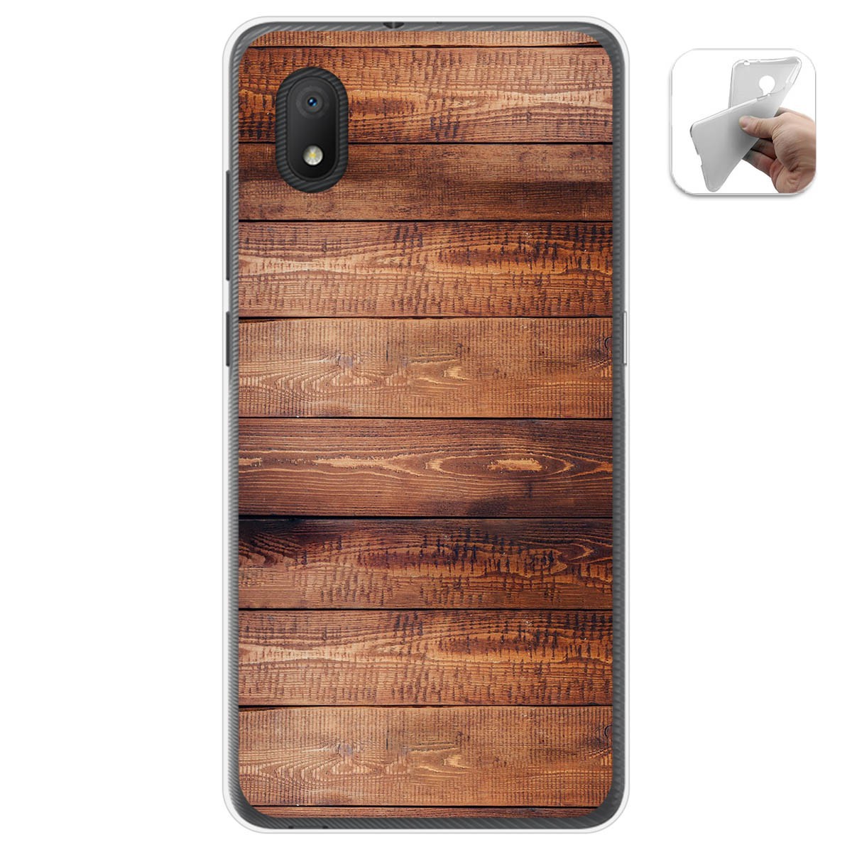 Funda Gel Tpu para Alcatel 1B 2020 diseño Madera 02 Dibujos