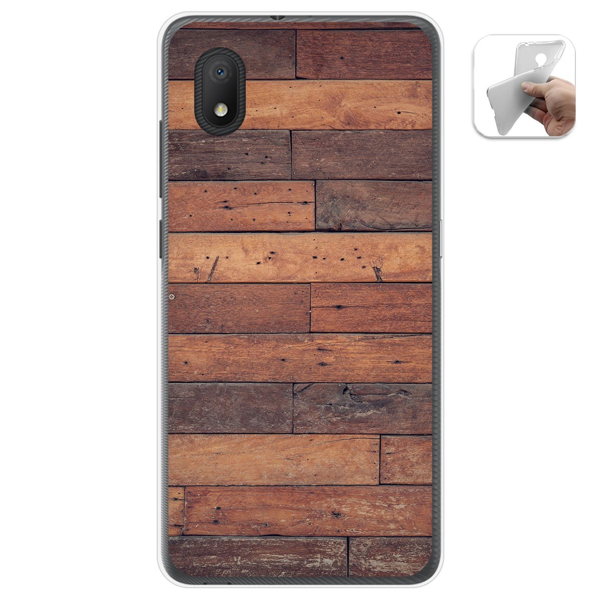 Funda Gel Tpu para Alcatel 1B 2020 diseño Madera 03 Dibujos