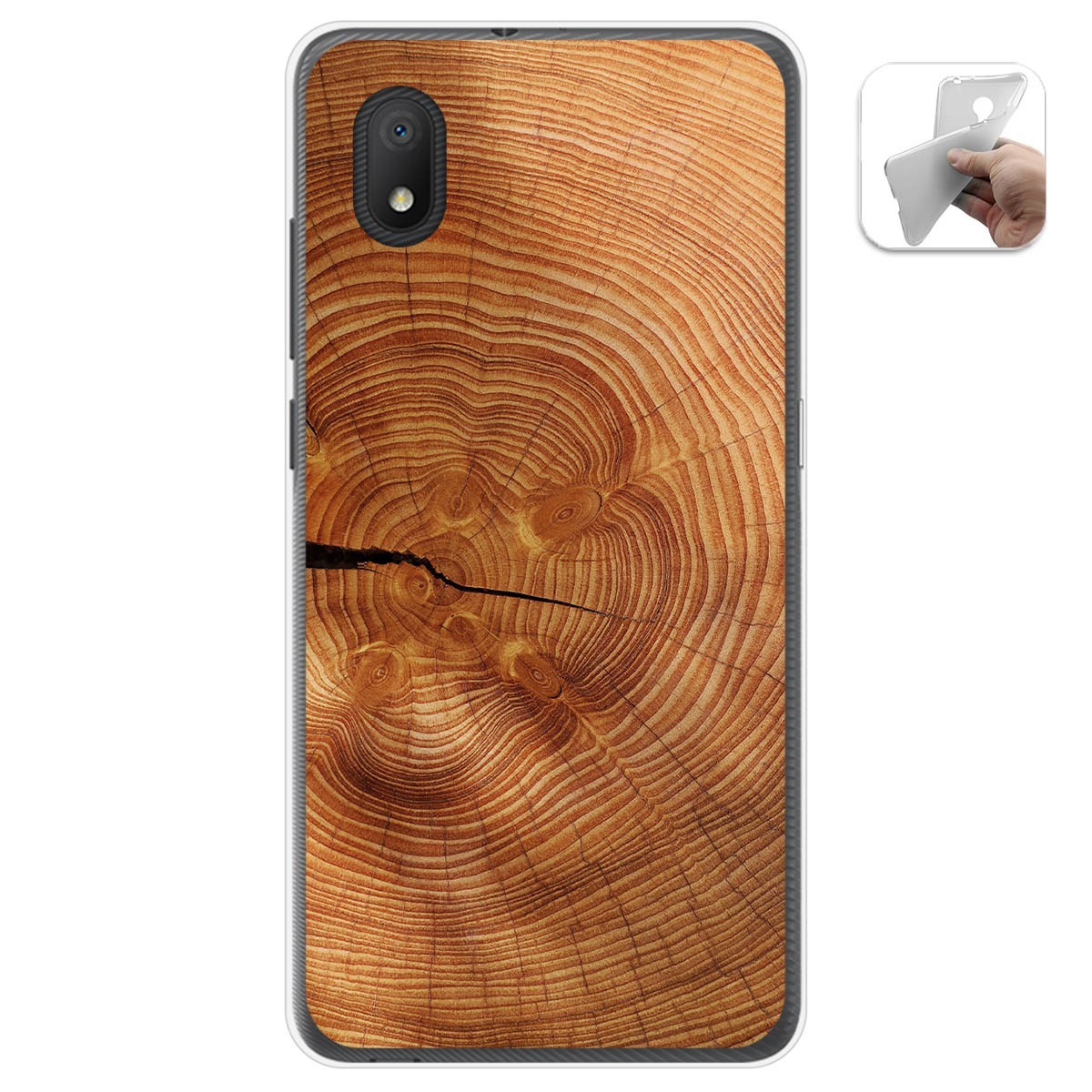 Funda Gel Tpu para Alcatel 1B 2020 diseño Madera 04 Dibujos