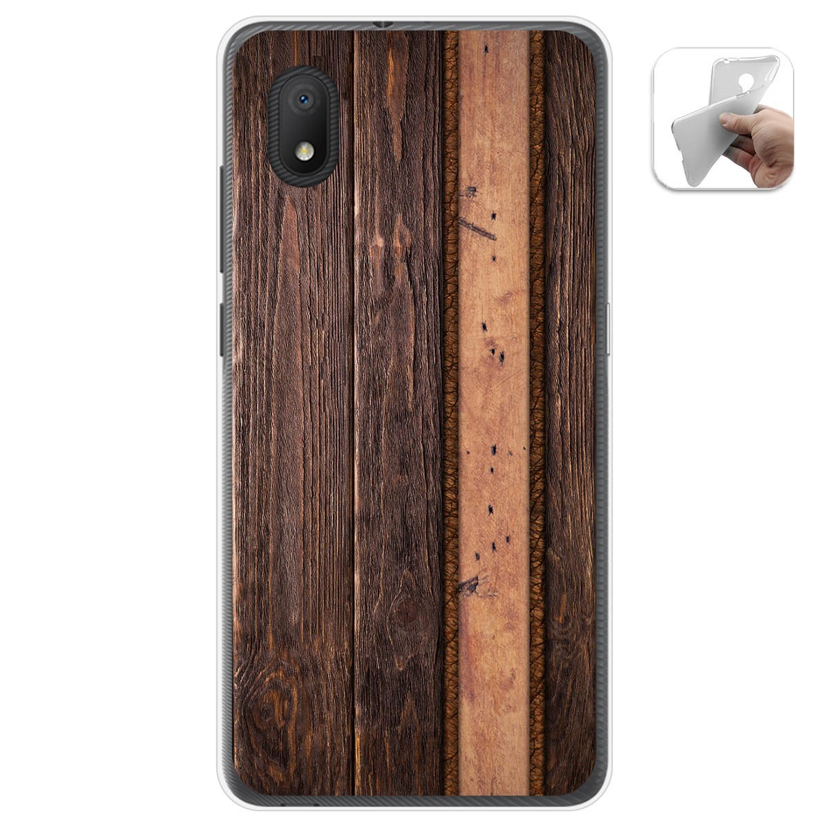 Funda Gel Tpu para Alcatel 1B 2020 diseño Madera 05 Dibujos