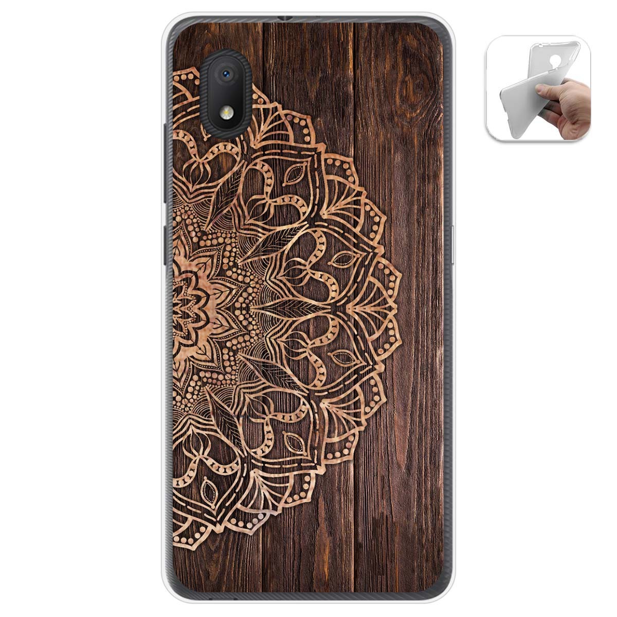 Funda Gel Tpu para Alcatel 1B 2020 diseño Madera 06 Dibujos