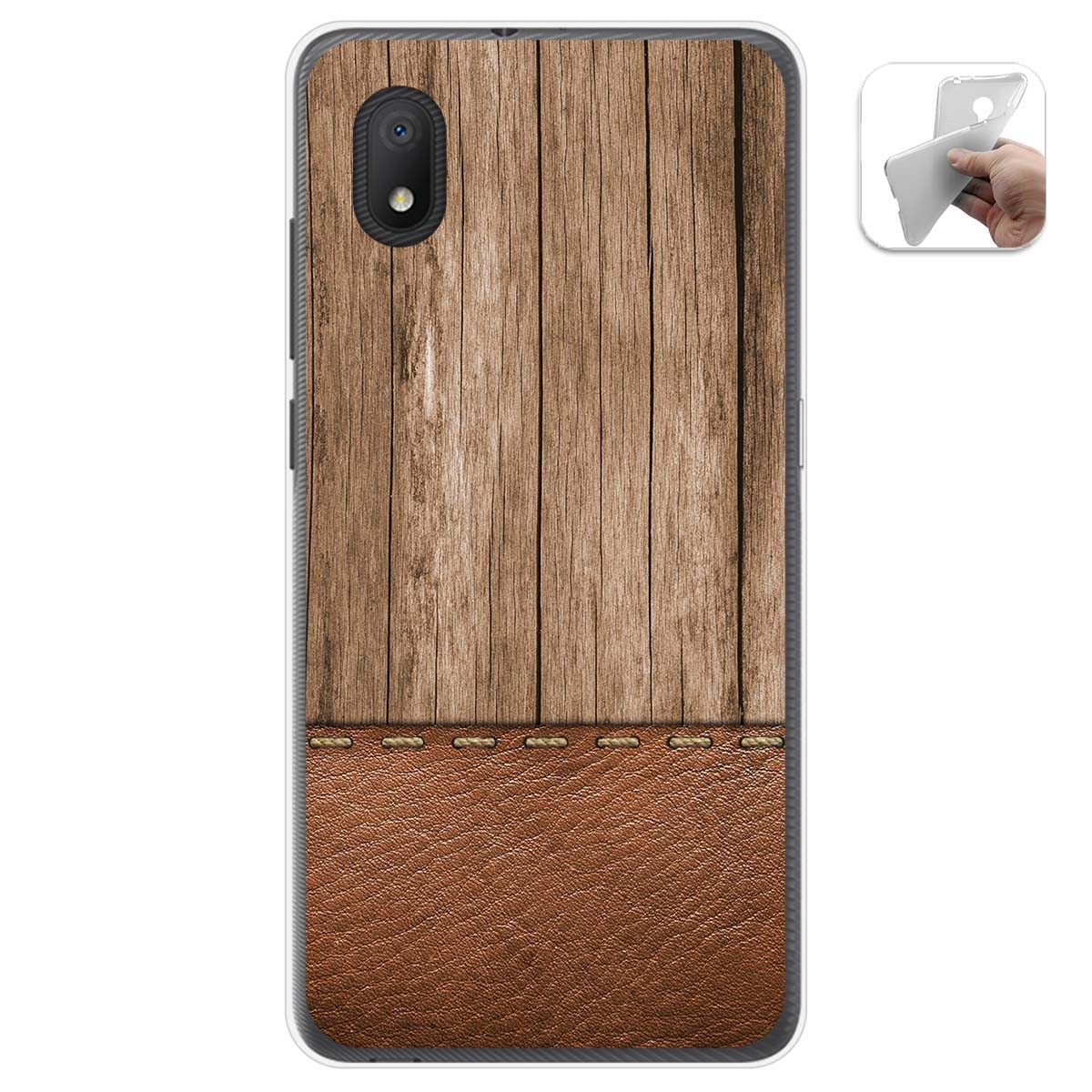 Funda Gel Tpu para Alcatel 1B 2020 diseño Madera 09 Dibujos