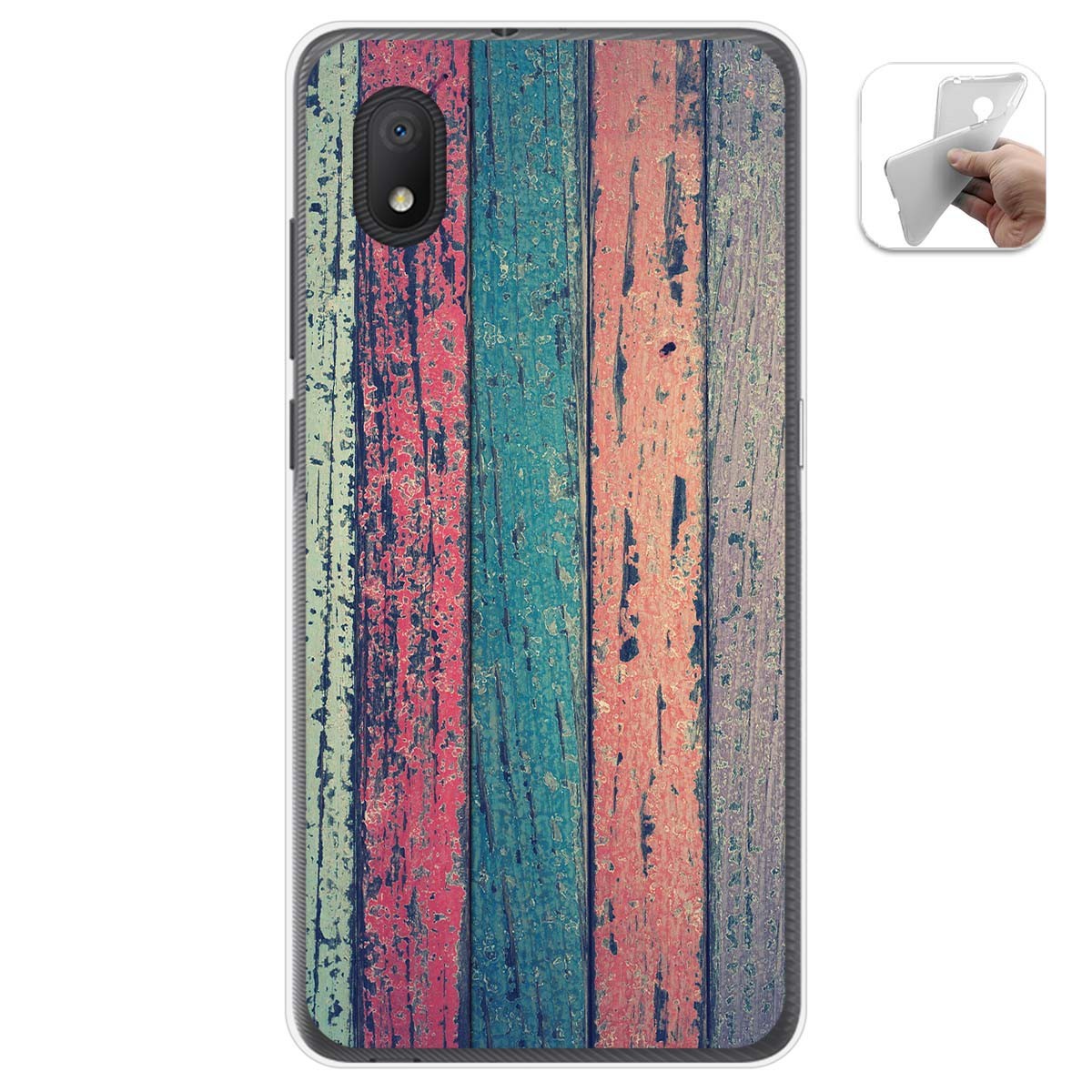 Funda Gel Tpu para Alcatel 1B 2020 diseño Madera 10 Dibujos