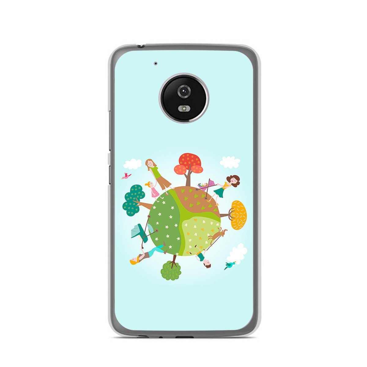 Funda Gel Tpu para Lenovo Moto G5 Diseño Familia Dibujos