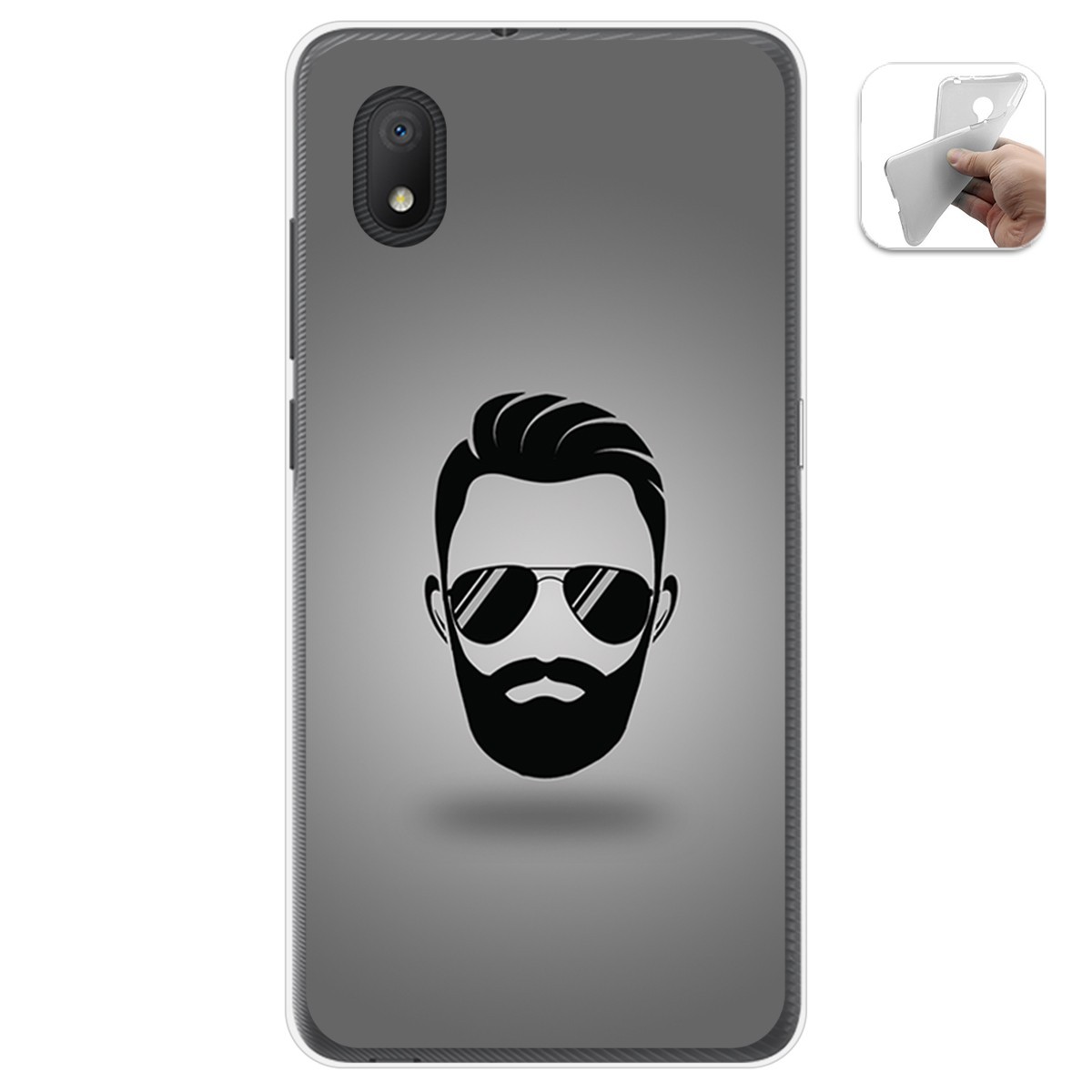 Funda Gel Tpu para Alcatel 1B 2020 diseño Barba Dibujos