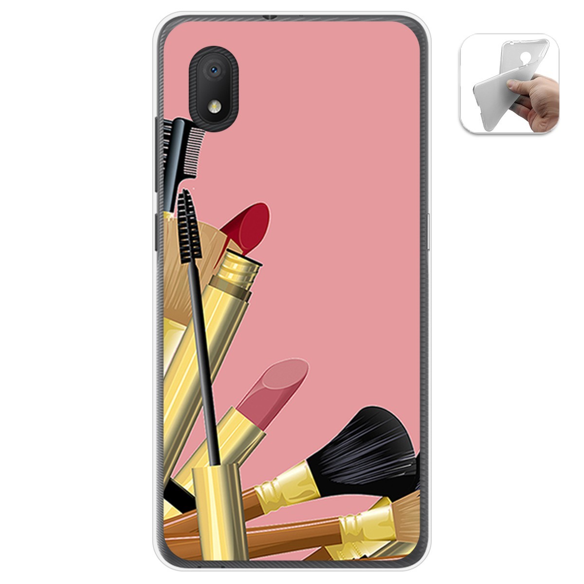 Funda Gel Tpu para Alcatel 1B 2020 diseño Brochas Dibujos