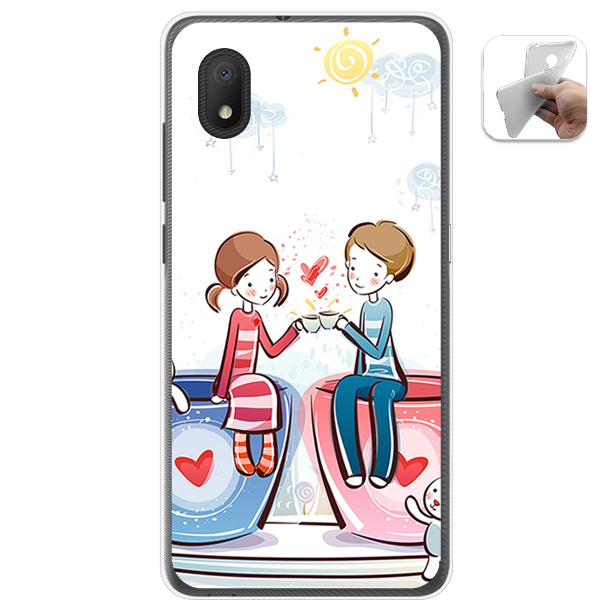 Funda Gel Tpu para Alcatel 1B 2020 diseño Café Dibujos