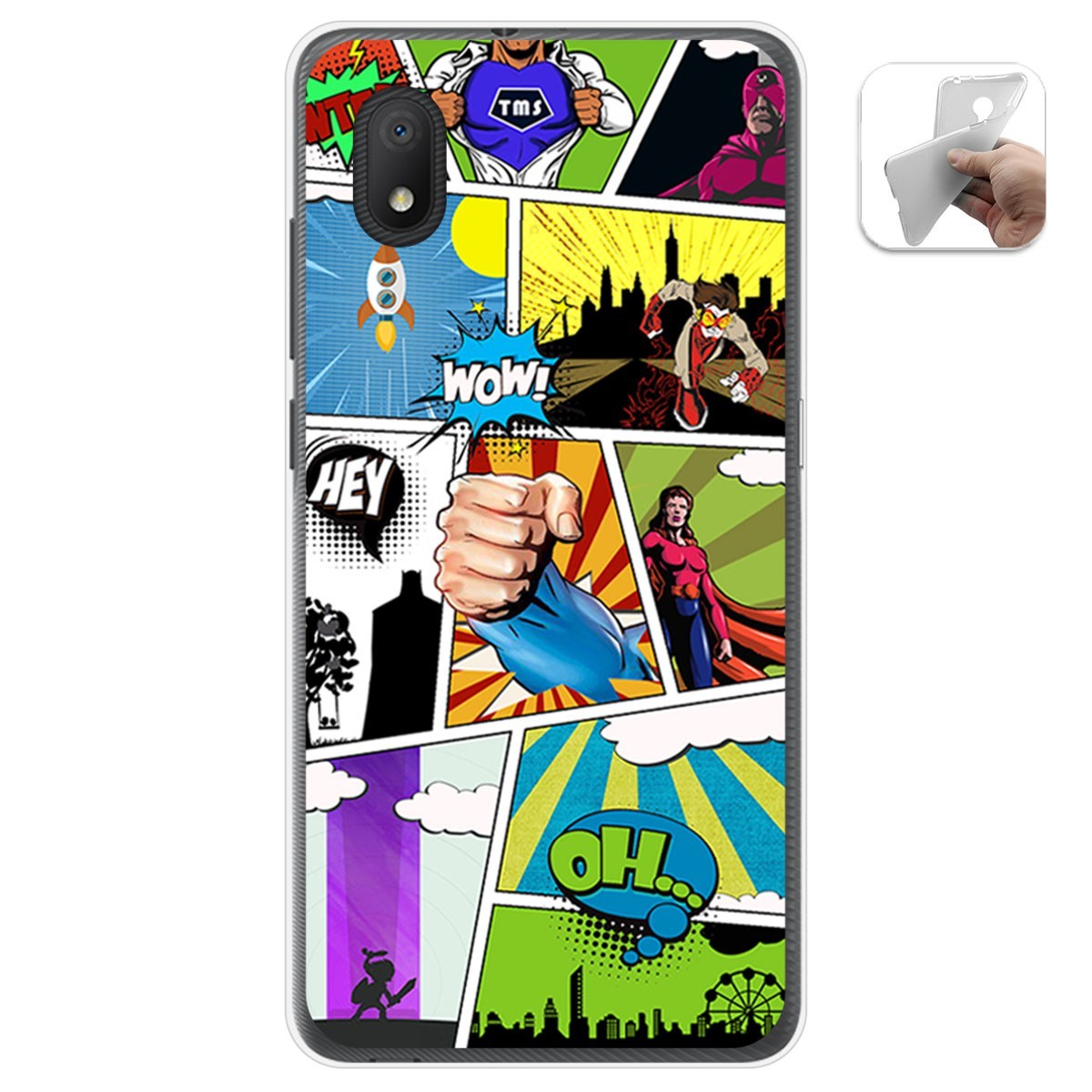 Funda Gel Tpu para Alcatel 1B 2020 diseño Comic Dibujos