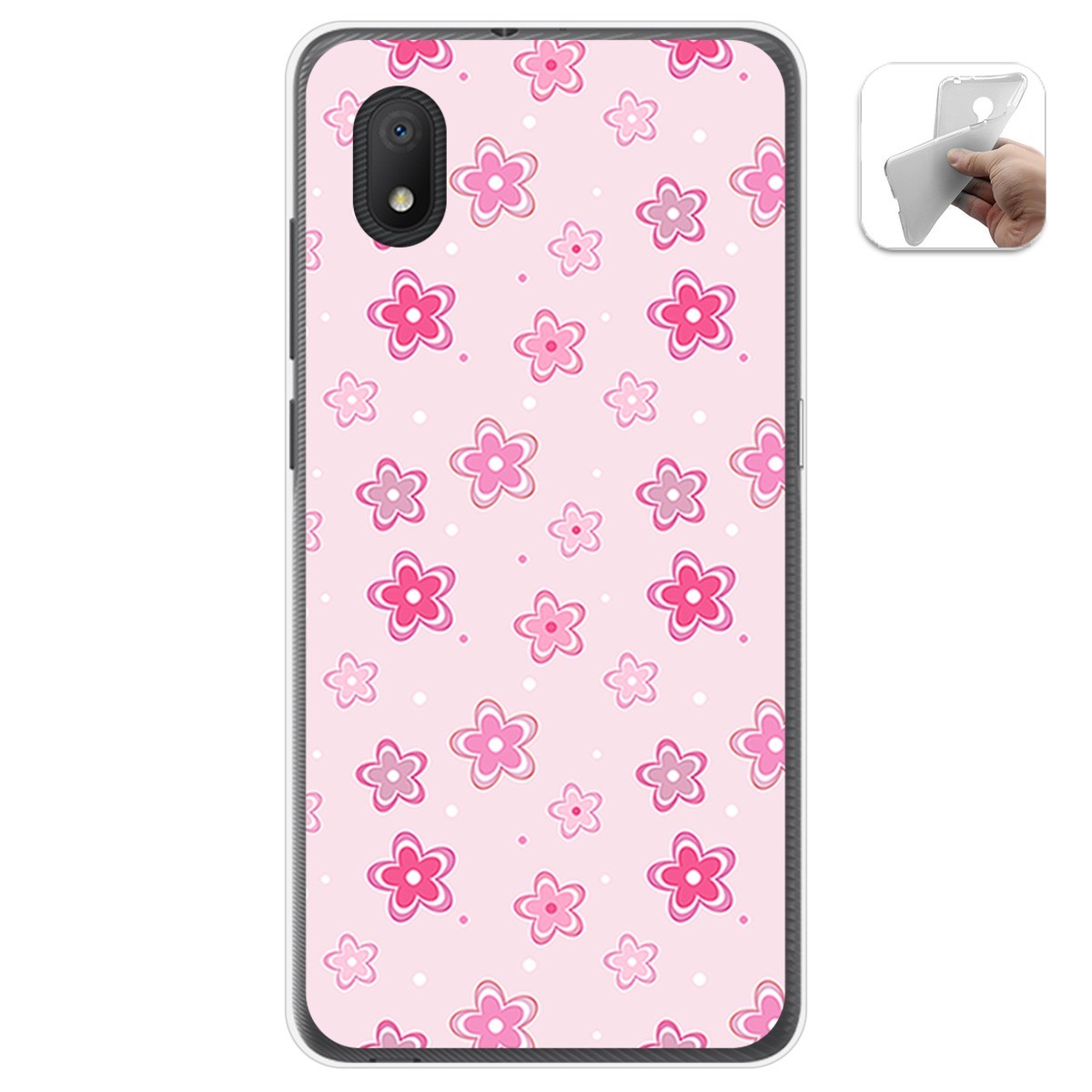 Funda Gel Tpu para Alcatel 1B 2020 diseño Flores Dibujos