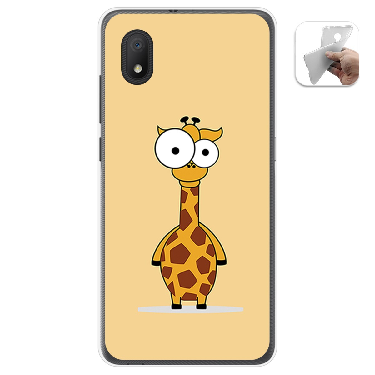 Funda Gel Tpu para Alcatel 1B 2020 diseño Jirafa Dibujos