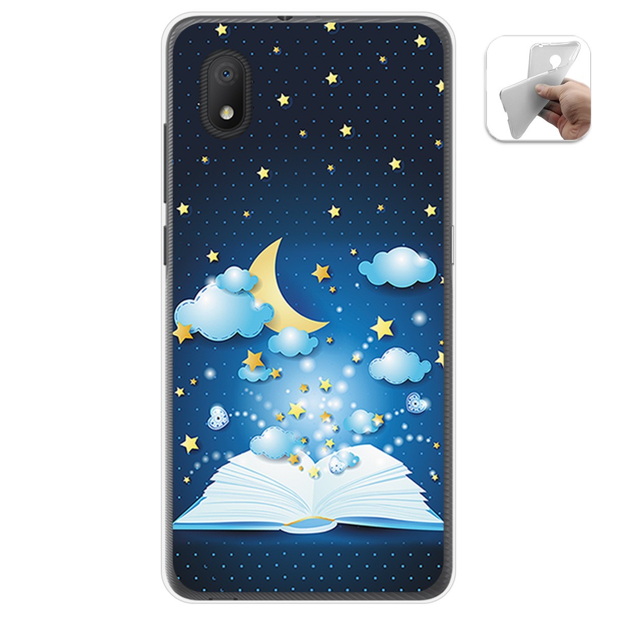 Funda Gel Tpu para Alcatel 1B 2020 diseño Libro Cuentos Dibujos