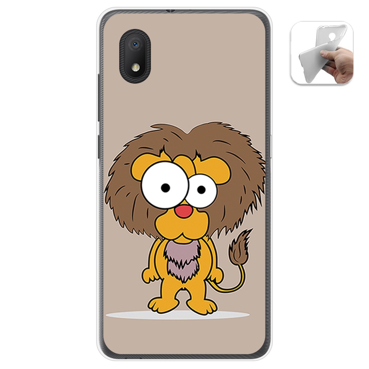 Funda Gel Tpu para Alcatel 1B 2020 diseño Leon Dibujos