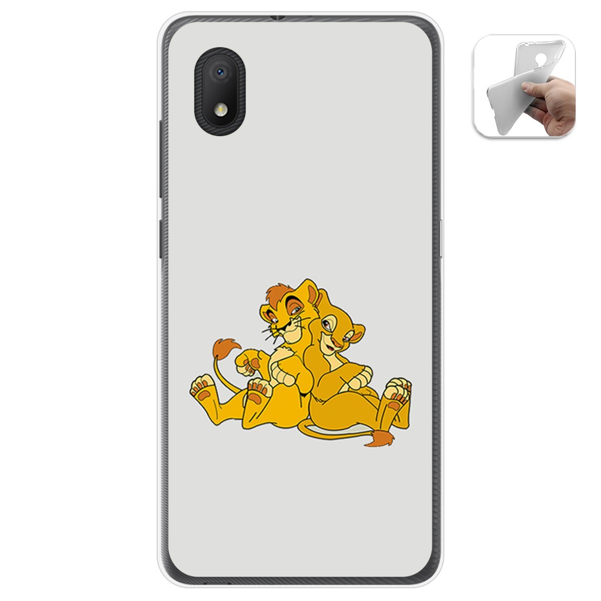 Funda Gel Tpu para Alcatel 1B 2020 diseño Leones Dibujos