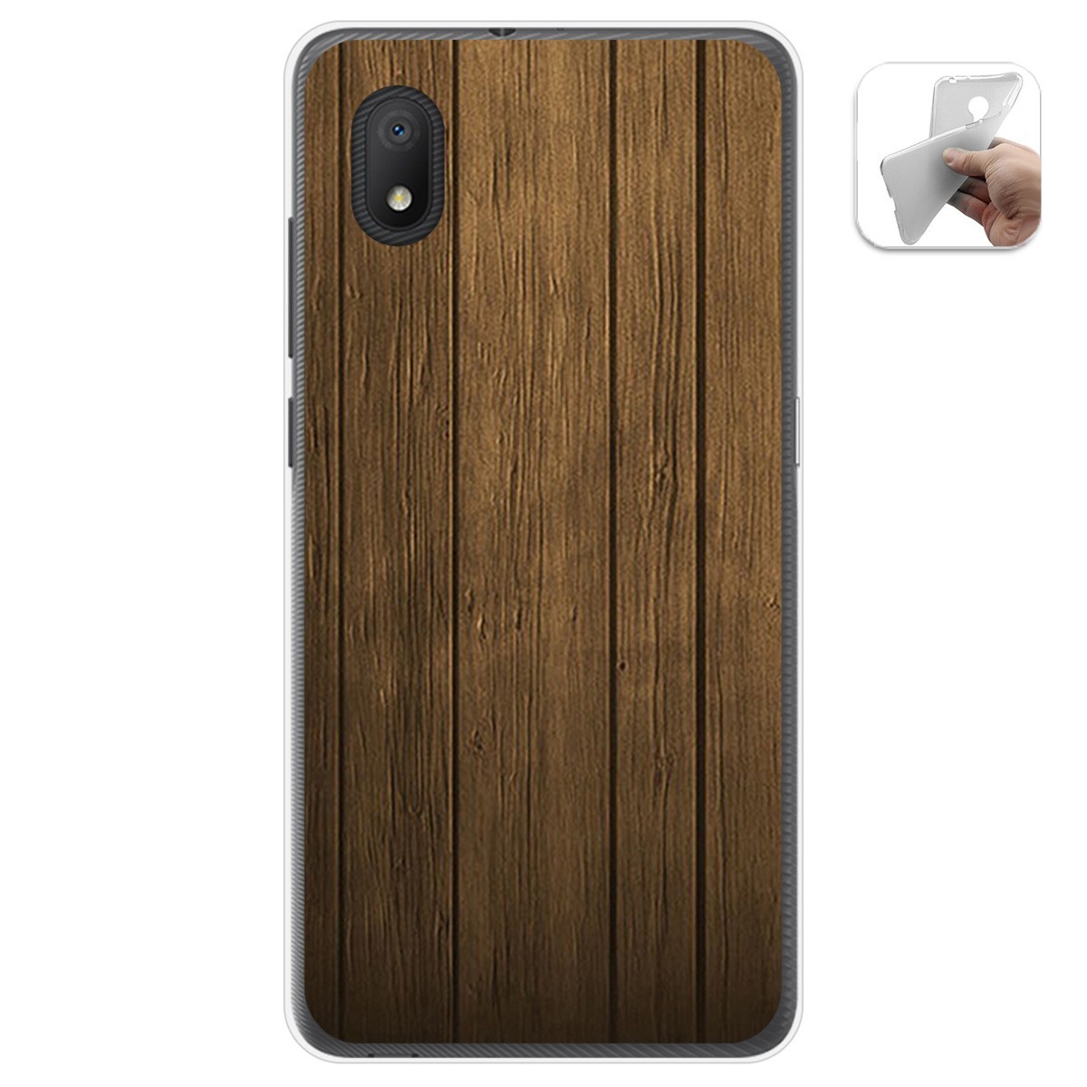 Funda Gel Tpu para Alcatel 1B 2020 diseño Madera Dibujos