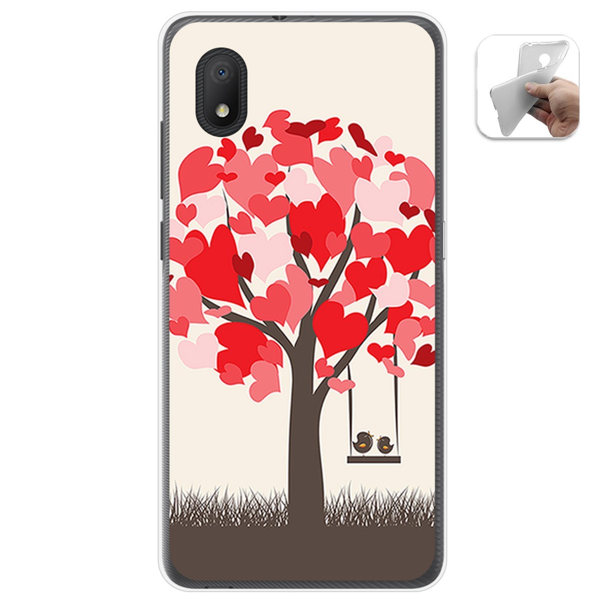Funda Gel Tpu para Alcatel 1B 2020 diseño Pajaritos Dibujos