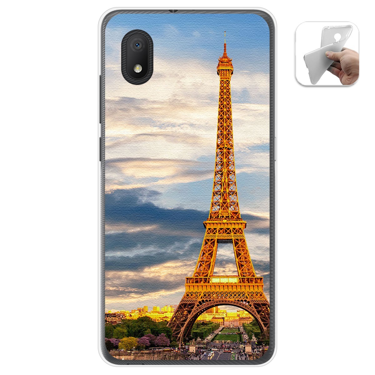 Funda Gel Tpu para Alcatel 1B 2020 diseño Paris Dibujos