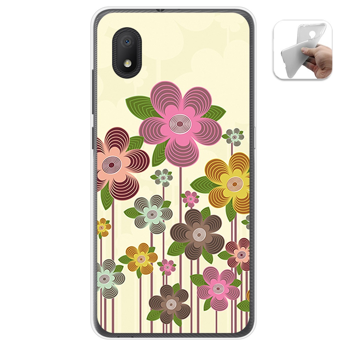 Funda Gel Tpu para Alcatel 1B 2020 diseño Primavera En Flor Dibujos