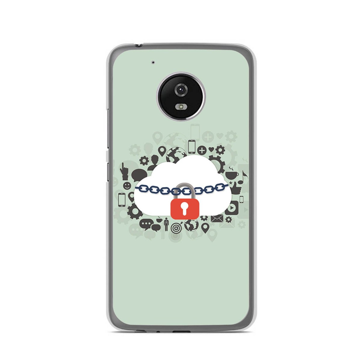 Funda Gel Tpu para Lenovo Moto G5 Diseño Nube Dibujos