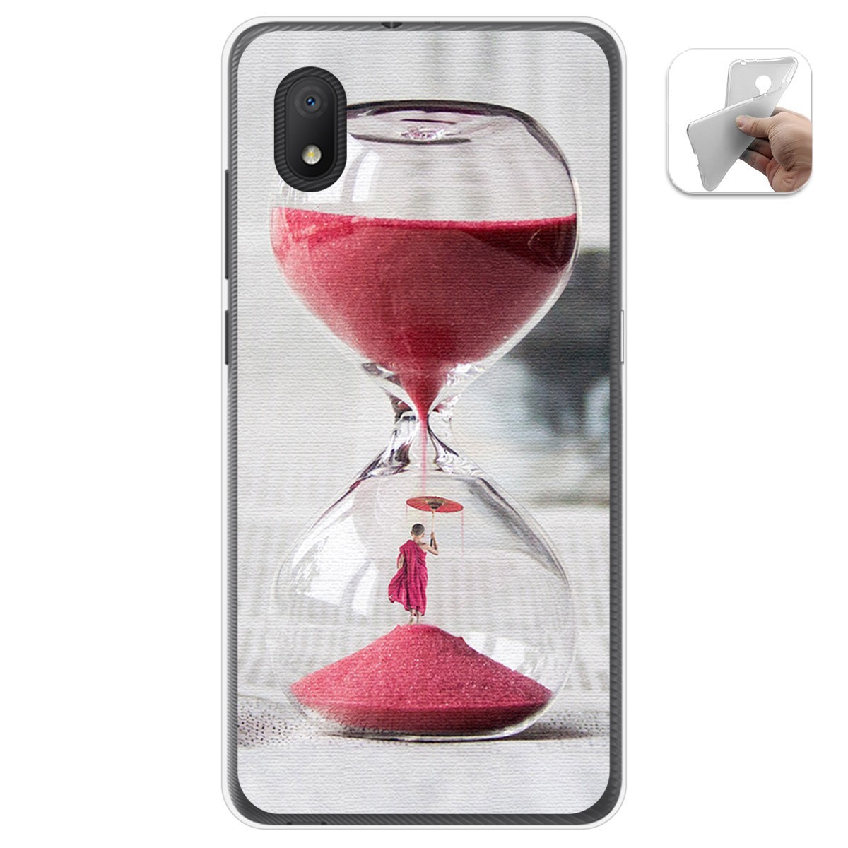 Funda Gel Tpu para Alcatel 1B 2020 diseño Reloj Dibujos