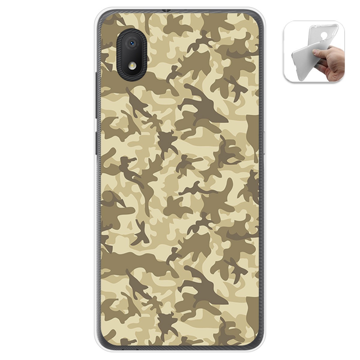 Funda Gel Tpu para Alcatel 1B 2020 diseño Sand Camuflaje Dibujos