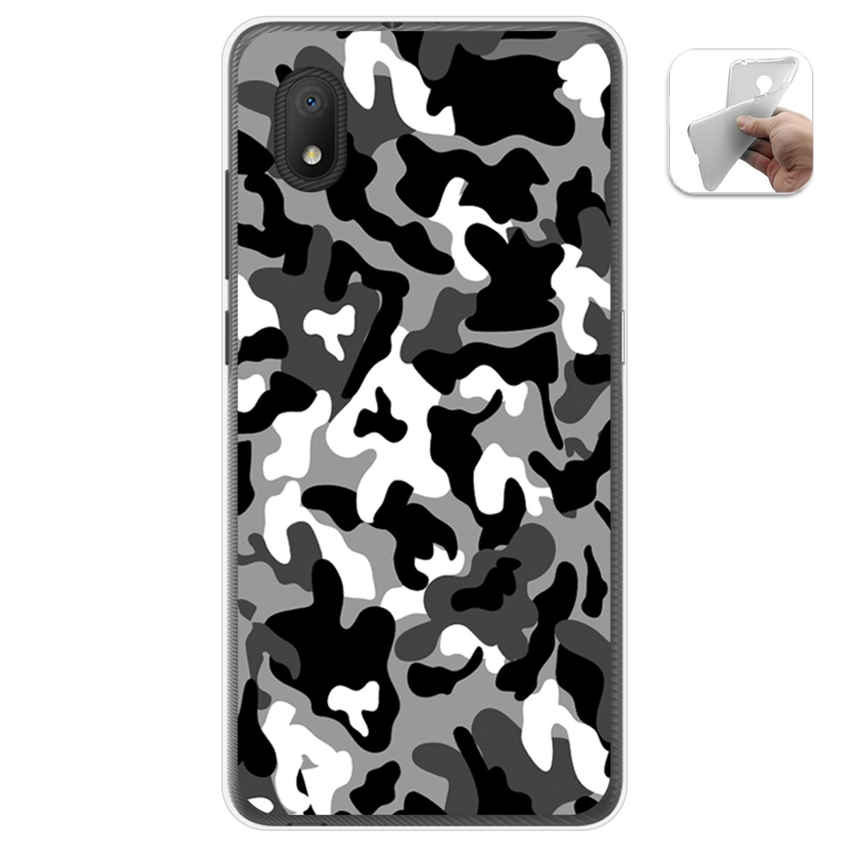 Funda Gel Tpu para Alcatel 1B 2020 diseño Snow Camuflaje Dibujos