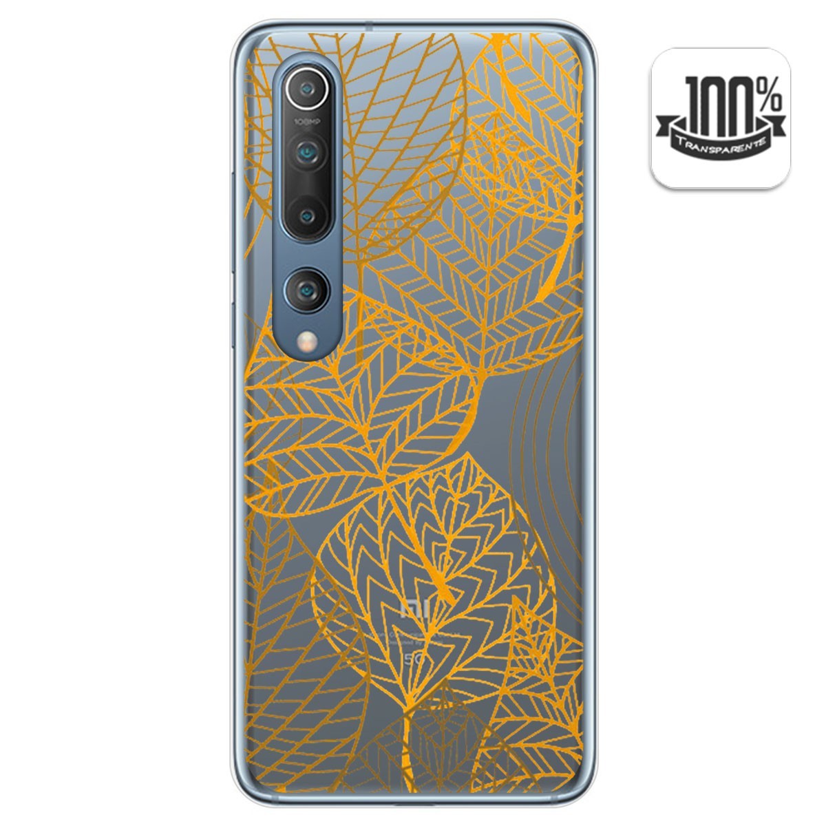 Funda Gel Transparente para Xiaomi Mi 10 / Mi 10 Pro diseño Hojas Dibujos