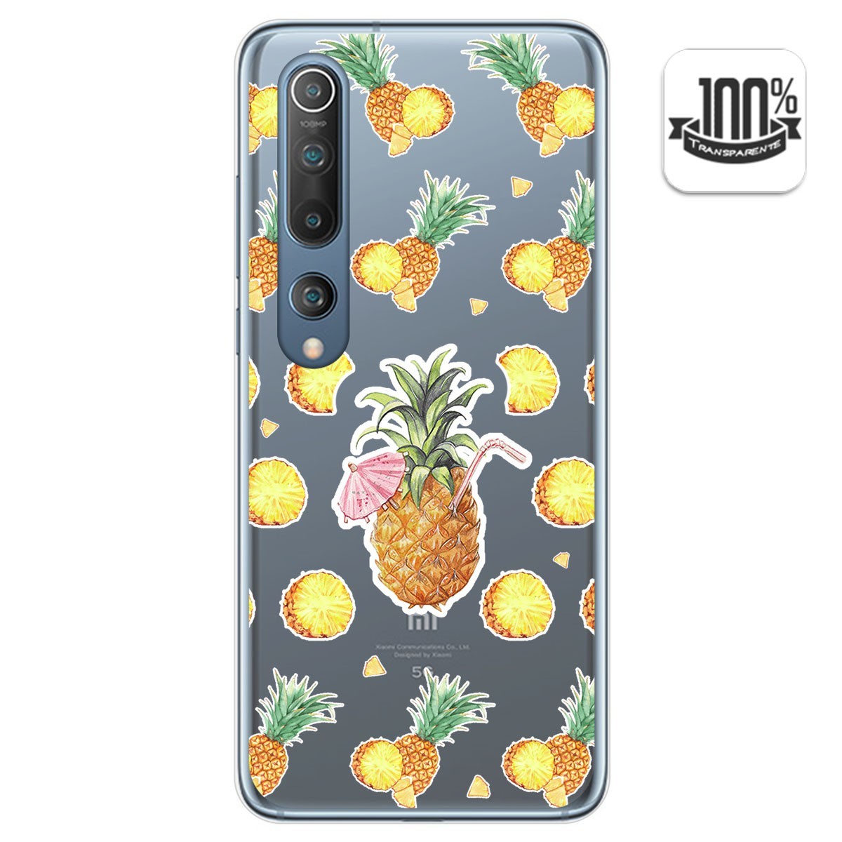 Funda Gel Transparente para Xiaomi Mi 10 / Mi 10 Pro diseño Piña Dibujos