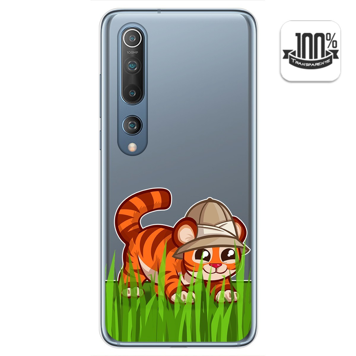 Funda Gel Transparente para Xiaomi Mi 10 / Mi 10 Pro diseño Tigre Dibujos