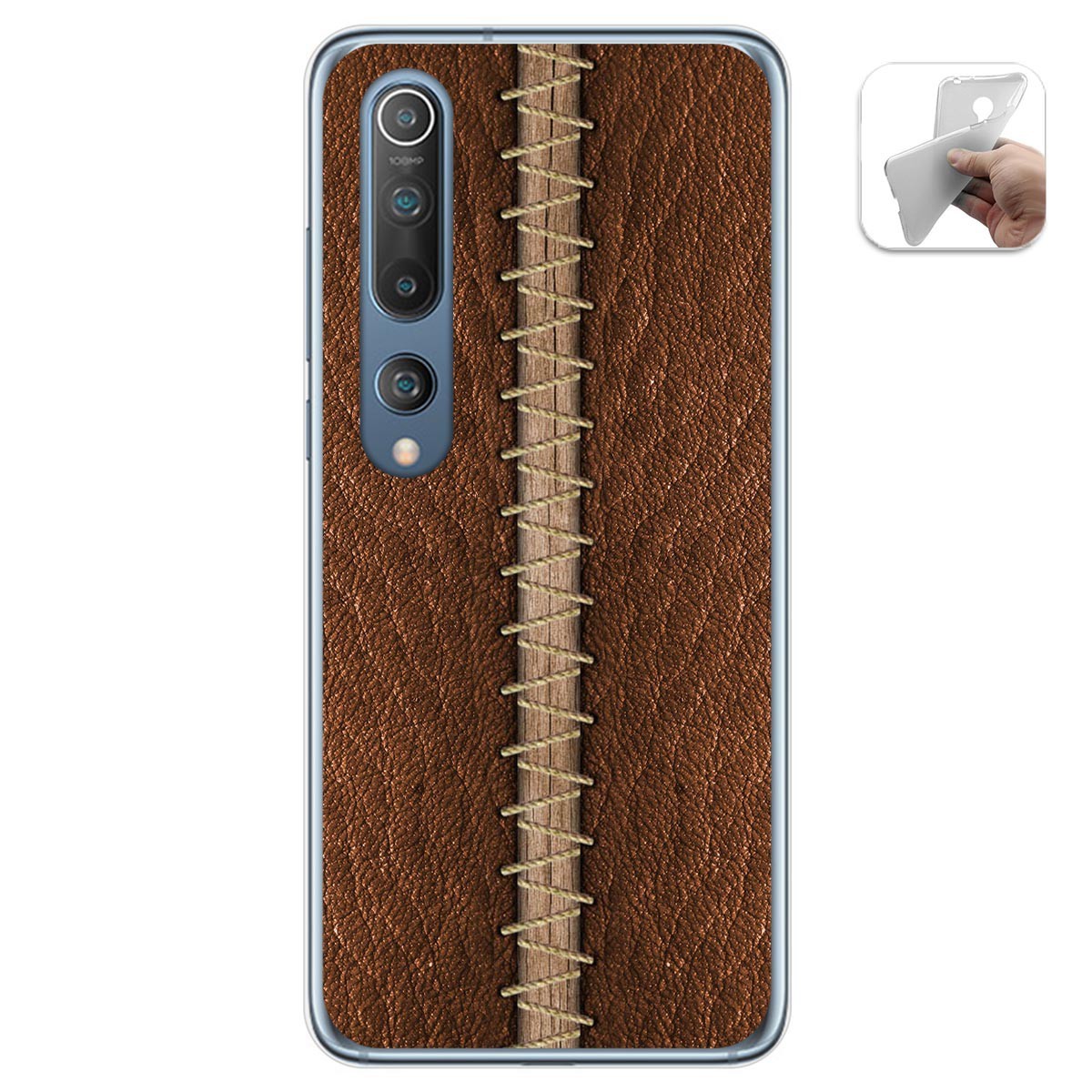 Funda Gel Tpu para Xiaomi Mi 10 / Mi 10 Pro diseño Cuero 01 Dibujos